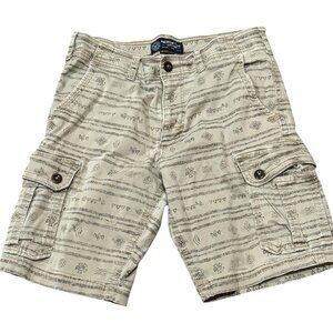 American Eagle Tan Cargo Shorts Classic Active Flex Aztec Southwestern Mens 33